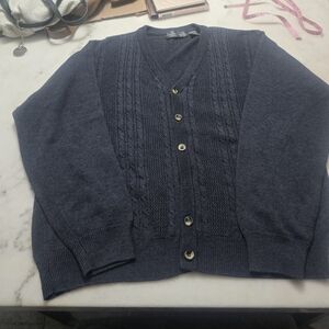 Oscar de la Renta Navy Cardigan Sweater